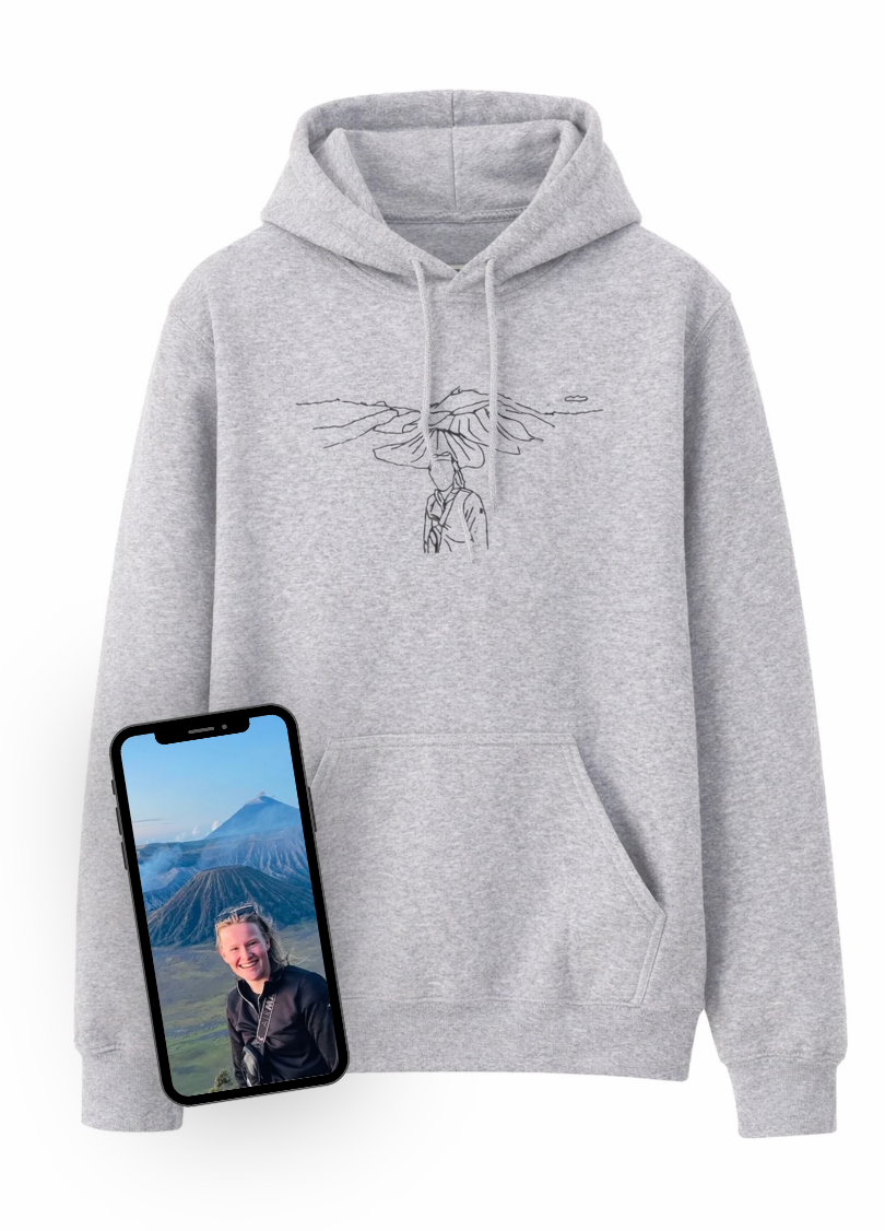 Hoodie (photo + background embroidered)