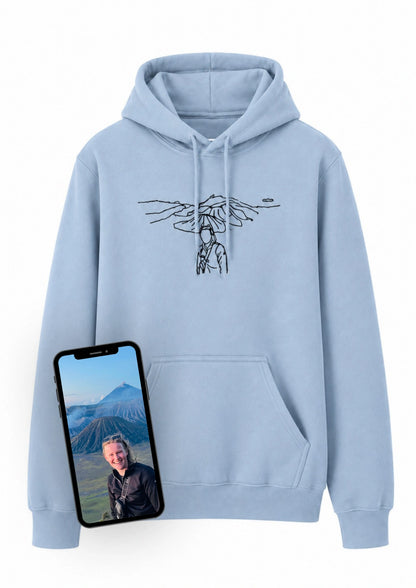 Hoodie (photo + background embroidered)