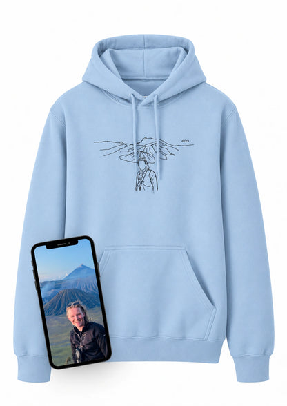 Hoodie (photo + background embroidered)