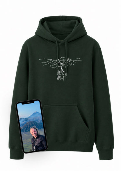 Hoodie (photo + background embroidered)