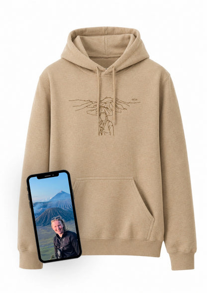 Hoodie (photo + background embroidered)
