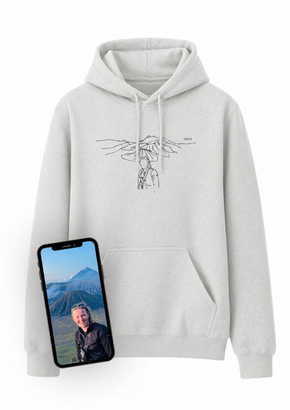 Hoodie (photo + background embroidered)