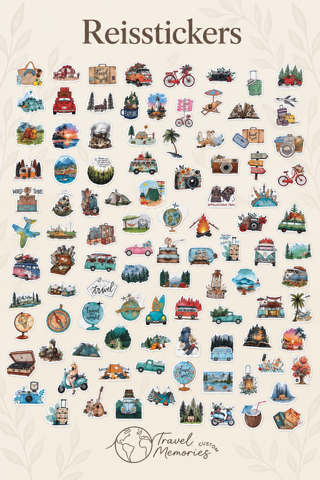 Reisstickers - 20 stuks